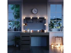 Vicco Schminktisch Sherry Grau 120 cm mit LED Beleuchtung