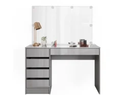 Vicco Schminktisch Sherry Grau 120 cm mit LED Beleuchtung