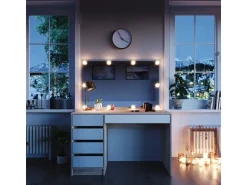 Vicco Schminktisch Sherry Weiß/Sonoma/Sonoma 120 cm mit LED Beleuchtung