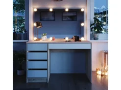 Vicco Schminktisch Sherry Weiß/Sonoma/Sonoma 120 cm mit LED Beleuchtung