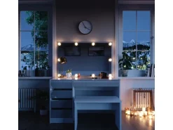 Vicco Schminktisch Sherry Weiß 55 cm mit LED Beleuchtung und Bank