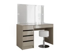 Vicco Schminktisch Sherry Greige 120 cm mit LED Beleuchtung und Hocker