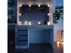 Vicco Schminktisch Sherry Weiß 120 cm mit LED Beleuchtung