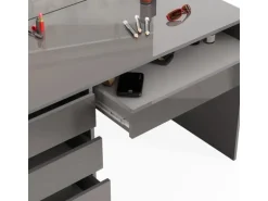 Vicco Schminktisch Sherry Grau 120 cm mit LED Beleuchtung und Hocker