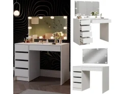 Vicco Schminktisch Thalia Weiß 100 cm mit LED Beleuchtung