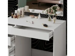 Vicco Schminktisch Thalia Weiß 100 cm mit LED Beleuchtung