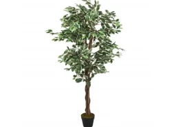 vidaXL Ficusbaum Künstlich 378 Blätter 80 cm Grün