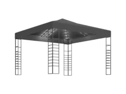 vidaXL Gartenzelt mit LED-Lichterkette 3x3 m Anthrazit