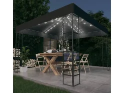 vidaXL Gartenzelt mit LED-Lichterkette 3x3 m Anthrazit