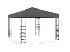 vidaXL Gartenzelt mit LED-Lichterkette 3x3 m Anthrazit
