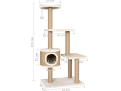 vidaXL Katzen-Kratzbaum 123 cm Seegras