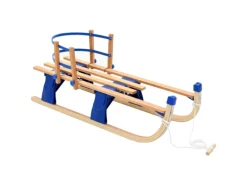 vidaXL Klappschlitten mit Rückenlehne Holz 119 cm