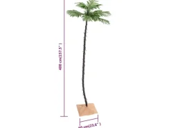 vidaXL Künstliche Palme mit 252 LEDs Warmweiß 400 cm