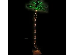 vidaXL Künstliche Palme mit 136 LEDs Warmweiß 220 cm