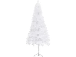 vidaXL Künstlicher Eck-Weihnachtsbaum Weiß 240 cm PVC