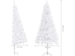vidaXL Künstlicher Eck-Weihnachtsbaum Weiß 240 cm PVC