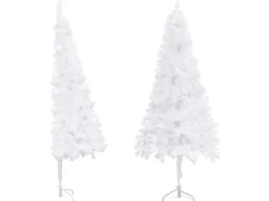 vidaXL Künstlicher Eck-Weihnachtsbaum Weiß 240 cm PVC