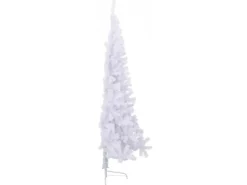 vidaXL Künstlicher Halber Weihnachtsbaum mit Ständer Weiß 180 cm PVC