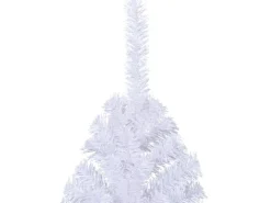 vidaXL Künstlicher Halber Weihnachtsbaum mit Ständer Weiß 240 cm PVC