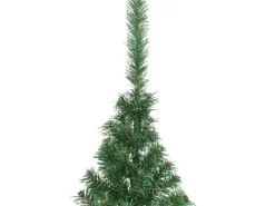 vidaXL Künstlicher Halber Weihnachtsbaum mit Ständer Grün 210 cm PVC