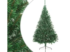 vidaXL Künstlicher Halber Weihnachtsbaum mit Ständer Grün 240 cm PVC