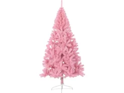 vidaXL Künstlicher Halb-Weihnachtsbaum mit Ständer Rosa 180 cm PVC
