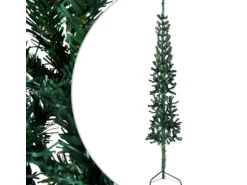 vidaXL Künstlicher Halb-Weihnachtsbaum mit Ständer Schlank Grün 180 cm