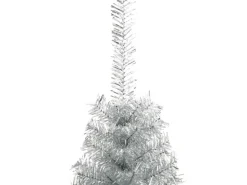 vidaXL Künstlicher Halb-Weihnachtsbaum mit Ständer Silbern 240 cm PVC