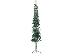 vidaXL Künstlicher Halb-Weihnachtsbaum mit Ständer Schlank Grün 210 cm