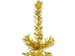 vidaXL Künstlicher Halb-Weihnachtsbaum mit Ständer Schlank Gold 210 cm