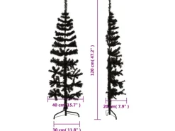 vidaXL Künstlicher Halb-Weihnachtsbaum Ständer Schlank Schwarz 120 cm