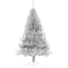 vidaXL Künstlicher Halb-Weihnachtsbaum mit Ständer Silbern 180 cm PVC