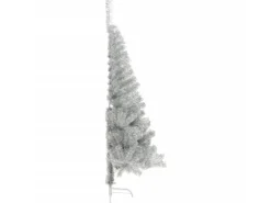 vidaXL Künstlicher Halb-Weihnachtsbaum mit Ständer Silbern 180 cm PVC