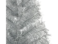 vidaXL Künstlicher Halb-Weihnachtsbaum mit Ständer Silbern 180 cm PVC