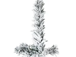 vidaXL Künstlicher Halb-Weihnachtsbaum mit Schnee Schlank 210 cm