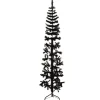 vidaXL Künstlicher Halb-Weihnachtsbaum Ständer Schlank Schwarz 210 cm