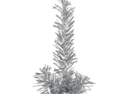 vidaXL Künstlicher Halb-Weihnachtsbaum Ständer Schlank Silbern 210 cm