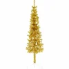 vidaXL Künstlicher Halb-Weihnachtsbaum mit Ständer Schlank Gold 120 cm