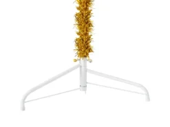 vidaXL Künstlicher Halb-Weihnachtsbaum mit Ständer Schlank Gold 120 cm