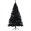 vidaXL Künstlicher Halb-Weihnachtsbaum mit Ständer Schwarz 180 cm PVC