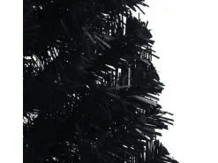 vidaXL Künstlicher Halb-Weihnachtsbaum mit Ständer Schwarz 150 cm PVC