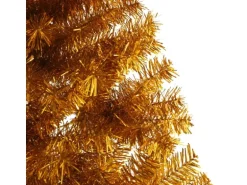 vidaXL Künstlicher Halb-Weihnachtsbaum mit Ständer Gold 240 cm PVC