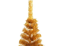 vidaXL Künstlicher Halb-Weihnachtsbaum mit Ständer Gold 240 cm PVC