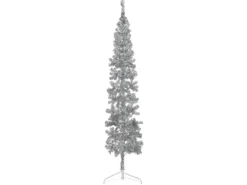 vidaXL Künstlicher Halb-Weihnachtsbaum Ständer Schlank Silbern 240 cm
