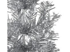 vidaXL Künstlicher Halb-Weihnachtsbaum Ständer Schlank Silbern 240 cm