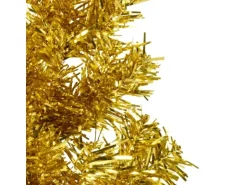 vidaXL Künstlicher Halb-Weihnachtsbaum mit Ständer Schlank Gold 240 cm
