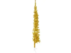 vidaXL Künstlicher Halb-Weihnachtsbaum mit Ständer Schlank Gold 240 cm