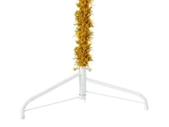 vidaXL Künstlicher Halb-Weihnachtsbaum mit Ständer Schlank Gold 240 cm