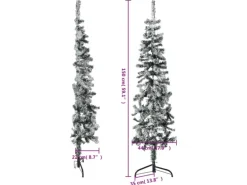 vidaXL Künstlicher Halb-Weihnachtsbaum mit Schnee Schlank 150 cm