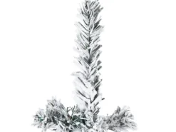 vidaXL Künstlicher Halb-Weihnachtsbaum mit Schnee Schlank 150 cm